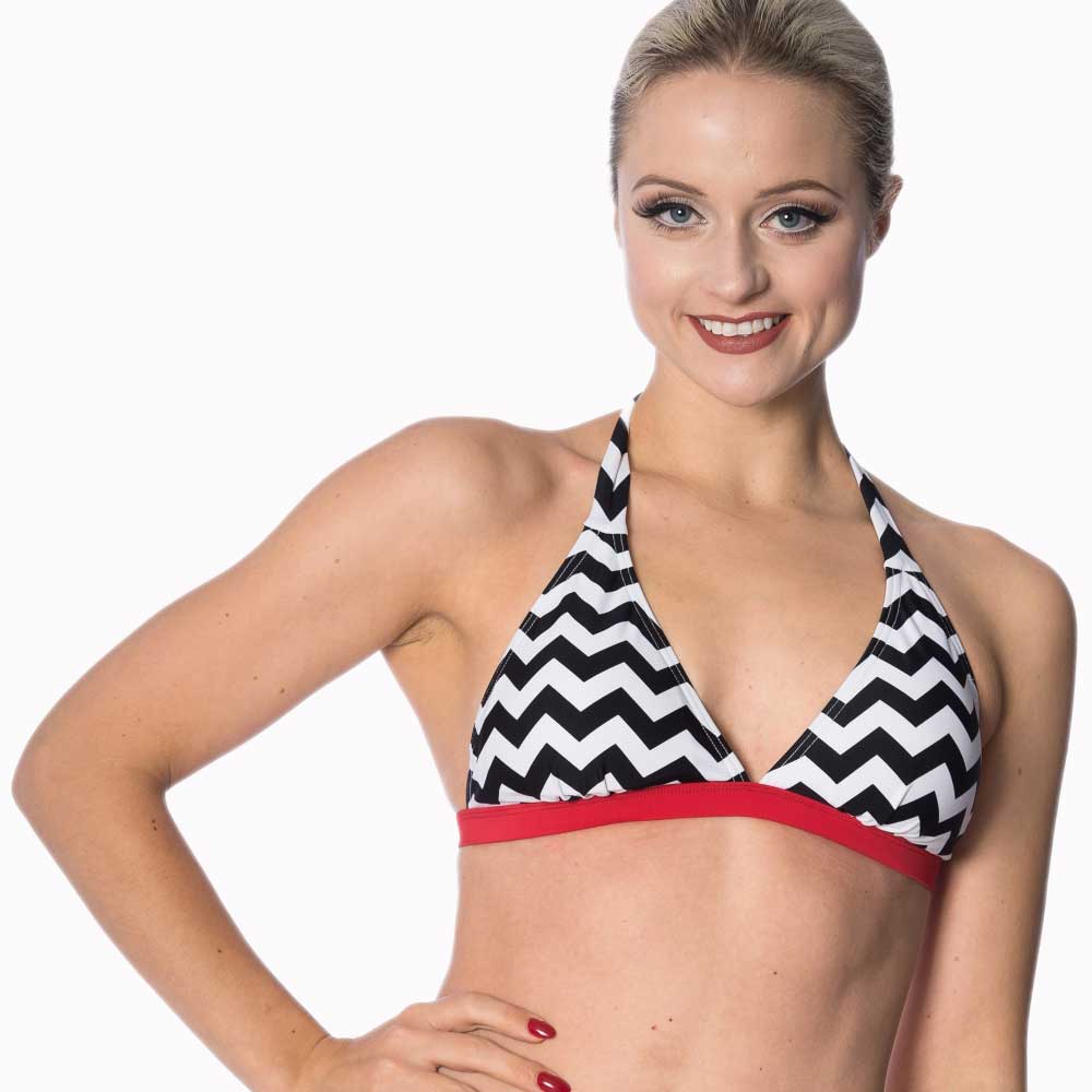 Banned - BLACK COFFEE Bikini-Oberteil - Schwarz/Weiß